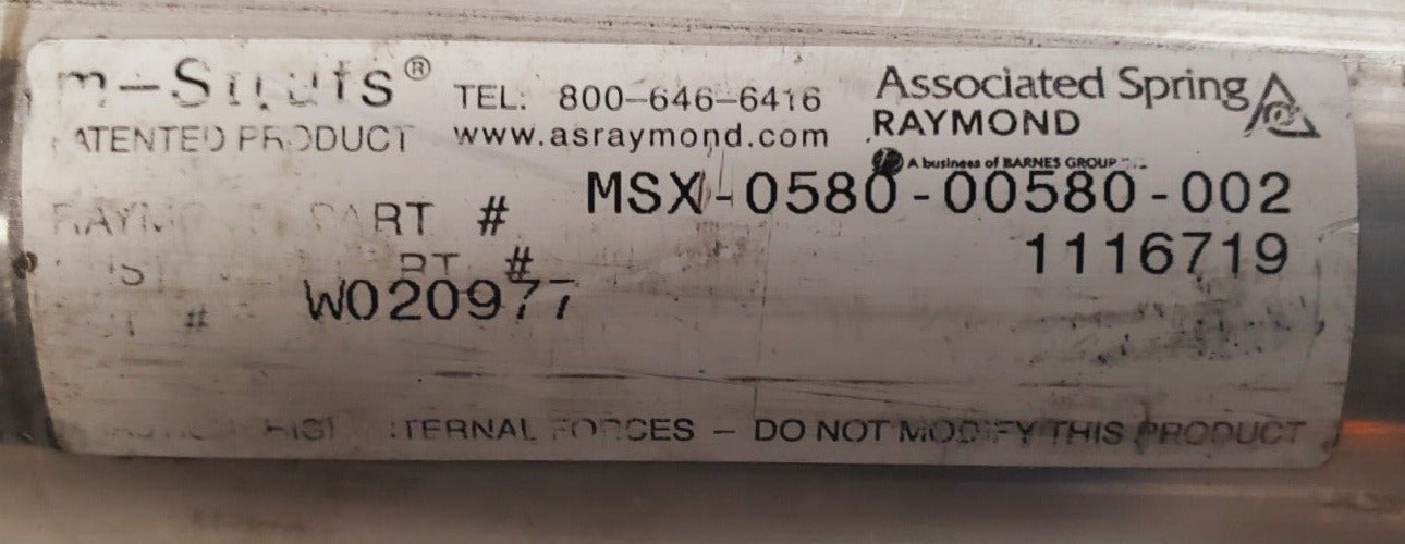 Associated Spring Raymond Shock Absorber MSX-0580-00580-002 | 1116719 | W020977