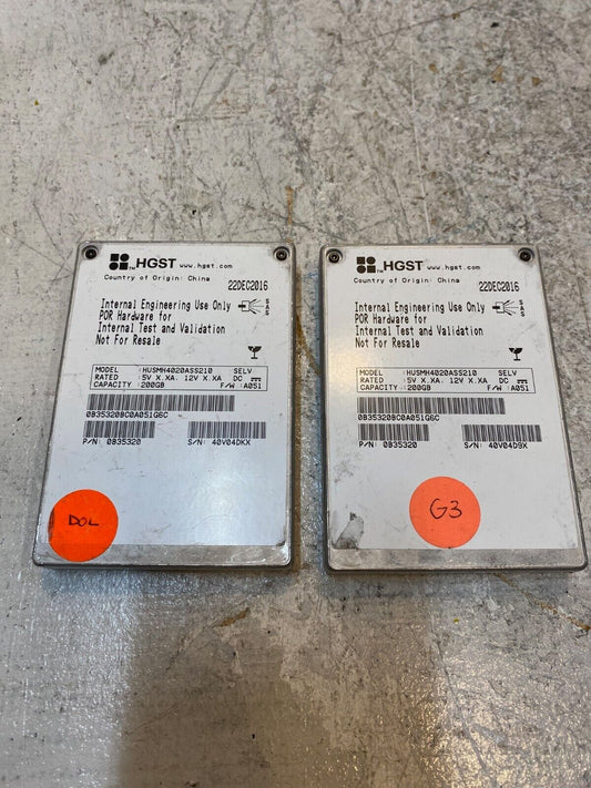 2 Quantity of HGST Model HUSMH4020ASS210 Hard Drives (2 Quantity)