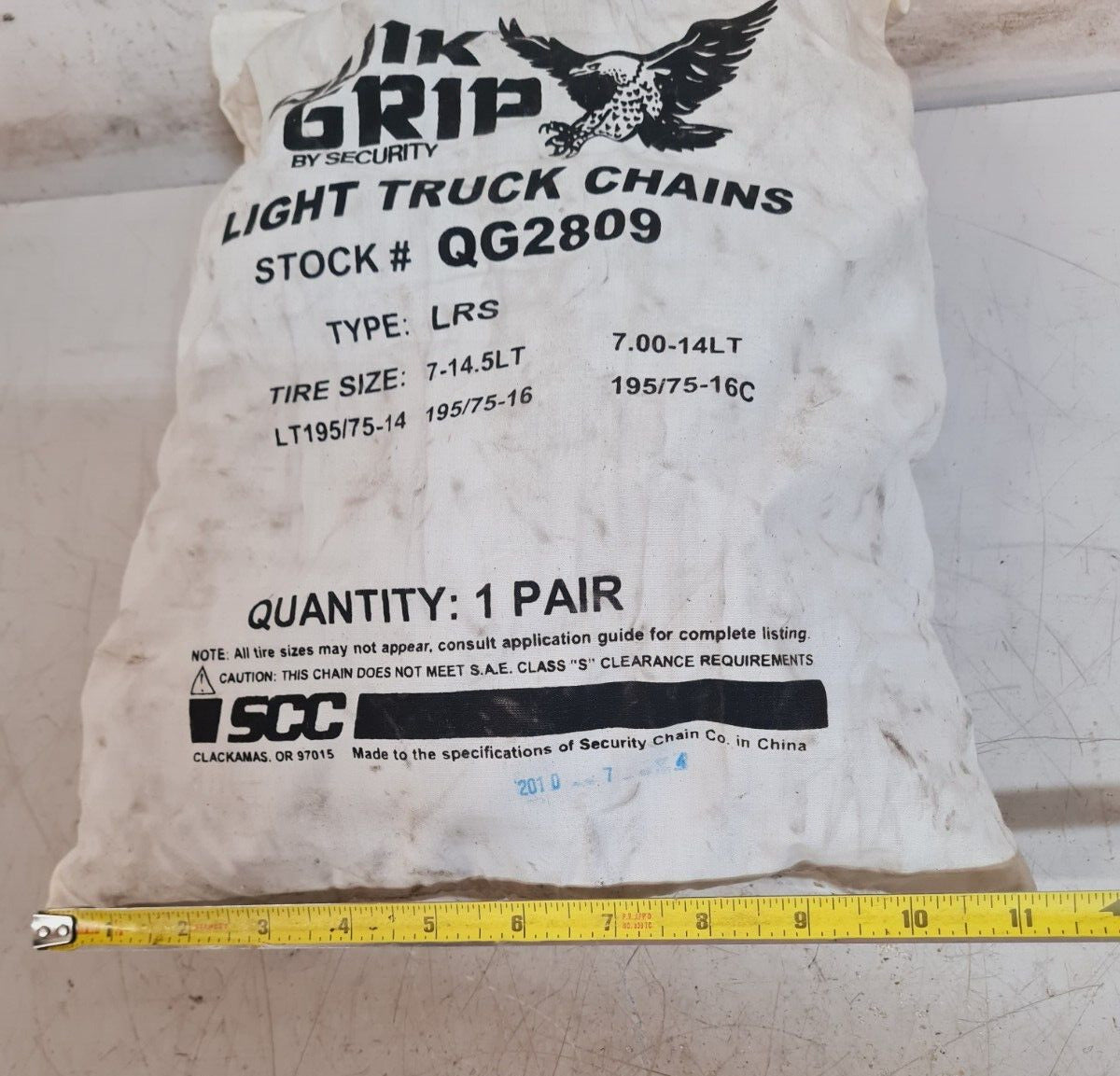 2 Qty. of Quik Grip V-Bar Light Truck LRS Tire Traction Chains QG2809 (2 Qty)