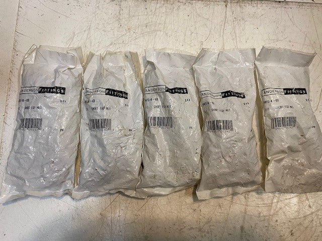 5 Bags of Anderson Fittings NS4-8 | 1/2 Short FGD Nuts (49 Pieces Total)