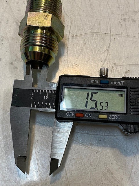 3 Qty of Hydraulic Flare Cone Male Connectors 2" L 16mm ID 26mm Thread (3 Qty)