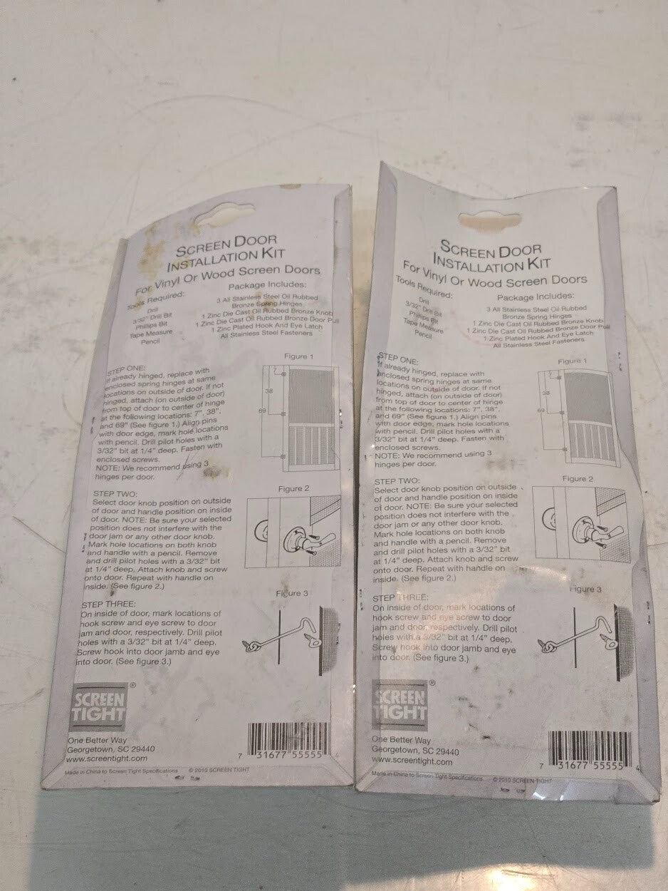2 Quantity of Screen Tight Bronze Screen Door Hardware Kit 731677555554 (2 Qty)