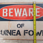 3 Qty Beware of Guinea Fowl Chic Rustic Retro Signs 8"x12" (3 Qty)