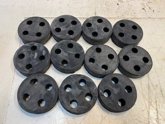 11 Quantity of 4-Hole Rubber Grommets 3-1/4" Dia. 1" Thick (11 Quantity)
