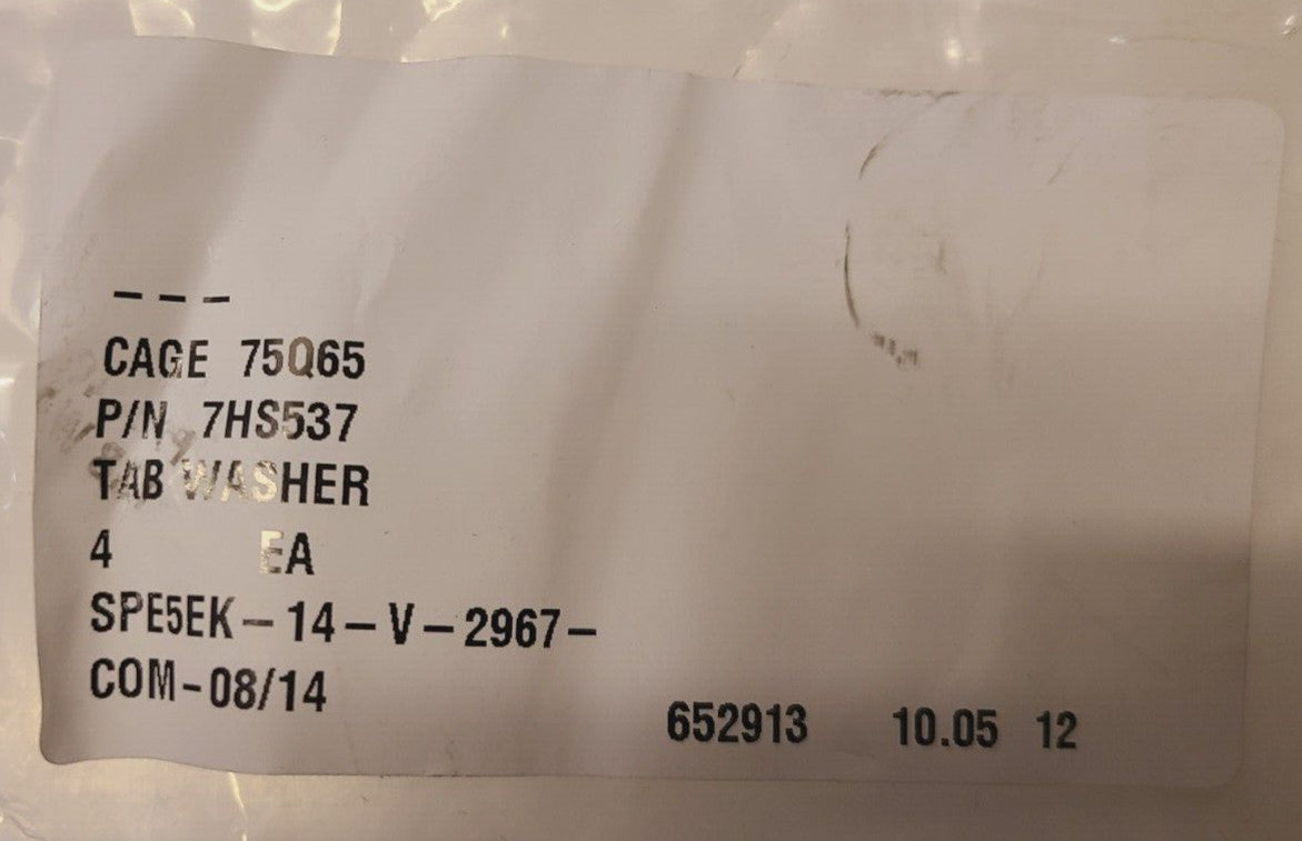 4 Quantity of Lock Tab Washers 7HS537 | 93600533 | CAGE 75Q65 (4 Qty)