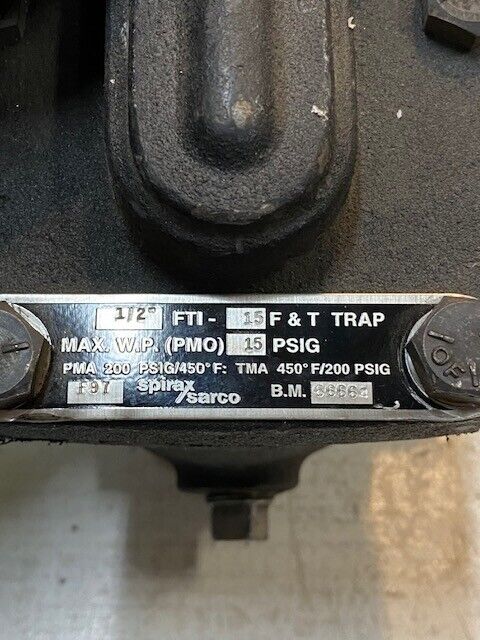 Spirax Sarco 66664 | F97 1/2" FTI-15 F&T Trap 15 PSIG