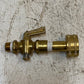AB Ground Plug Valve 2-Way Brass Lever External Drain - MEASUREMENTS PICTURED