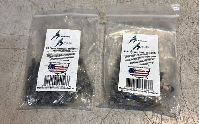 2 Bags Of Awesome Aquatic 50 Plant Anchors/Weights For Aquarium (100 Total)