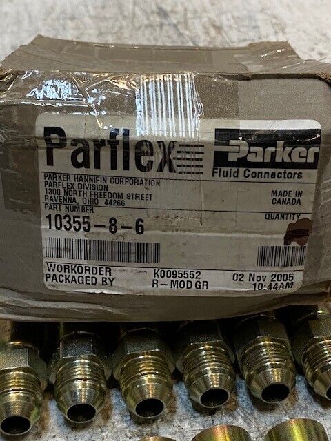 16 Quantity of Parker Parflex Fluid Connectors 10355-8-6 (16 Quantity)