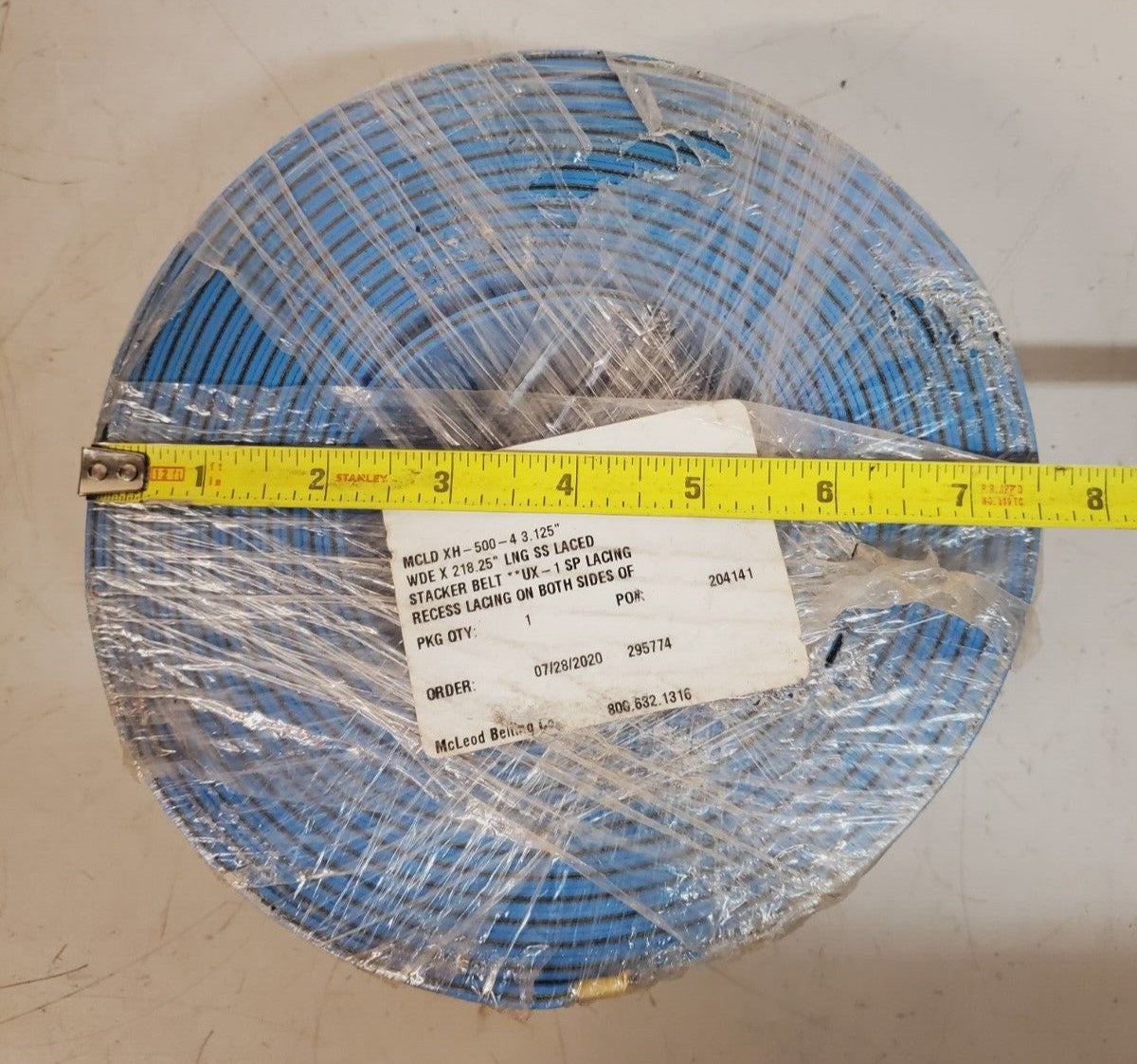 McLeod Belting Stacker Belt XH-500-4 | 3.125" Wide x 218.25" Length UX-1