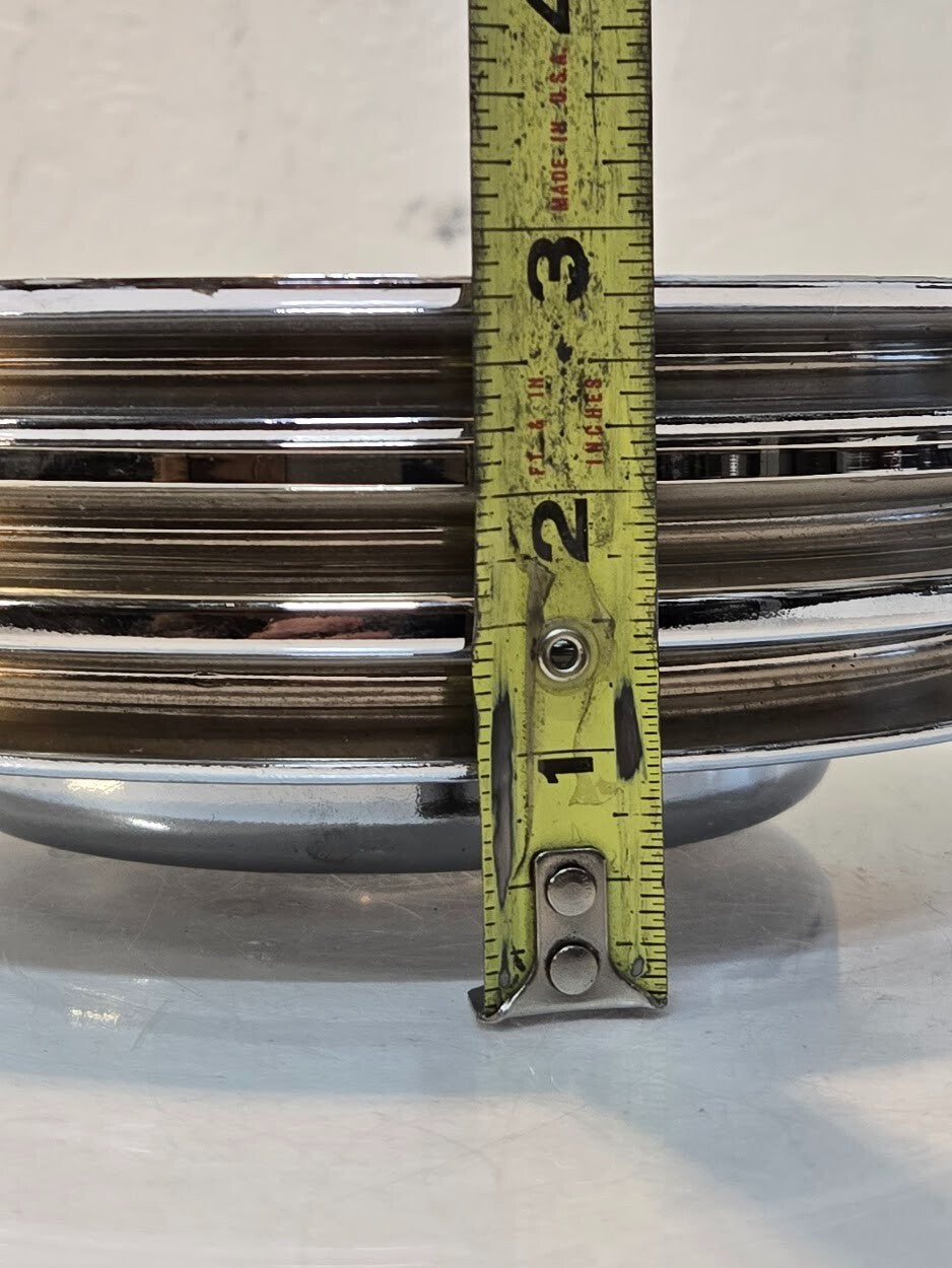 2 Quantity of Chrome Steel Long Water Pump 3 Groove Pulley for Chevy  (2 Qty)