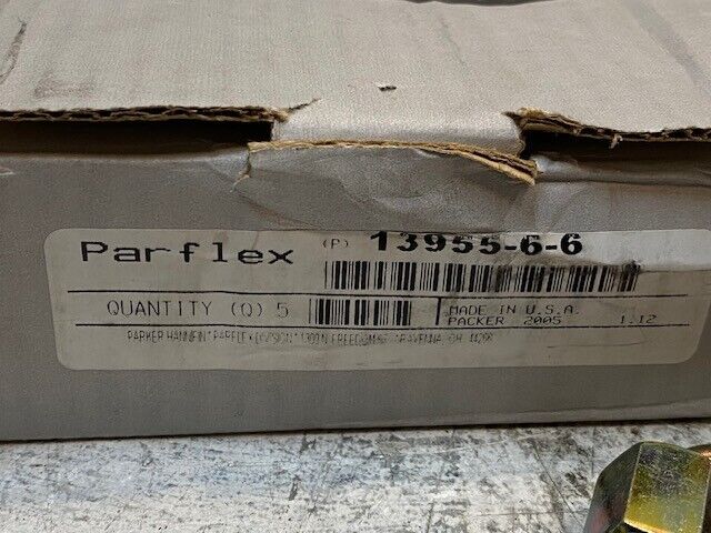 5 Quantity of Parker Parflex 13955-6-6 Hose Fittings (5 Quantity)