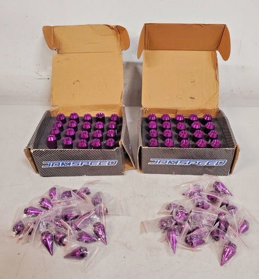 40 Qty of JDMSPEED Purple Aluminum Tuner Racing Lug Nuts M12X1.5 (40 Qty)