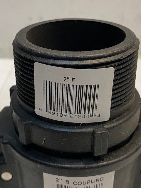 Apache 2" Part B Female Cam & Groove Polypropylene Adapter w/ Part F Coupling