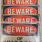4 Qty Beware of Dinosaur Chic Rustic Retro Signs 8"x12" (4 Qty)