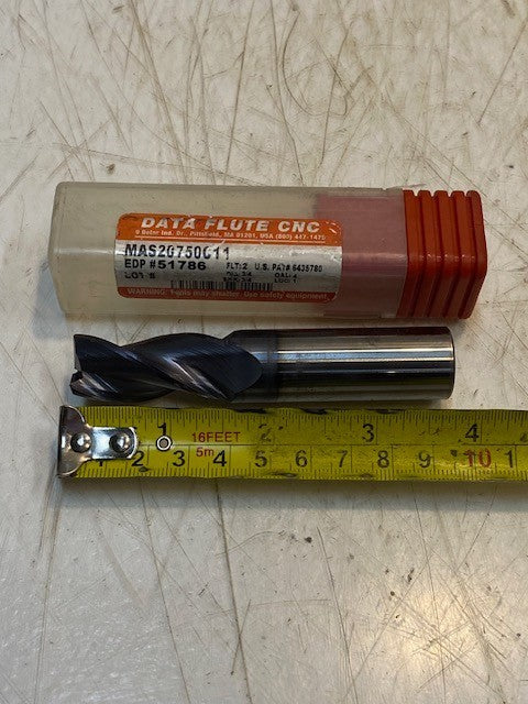 DATA FLUTE MAS20750C11 EDP 51786 C11 3/4 DIA 1" LOC FLUTE CARBIDE END MILL