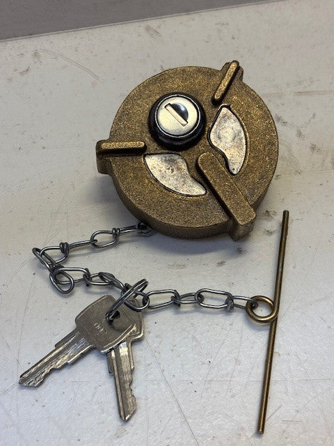 Heavy Duty Tethered Locking Fuel Tank Cap with Keys
