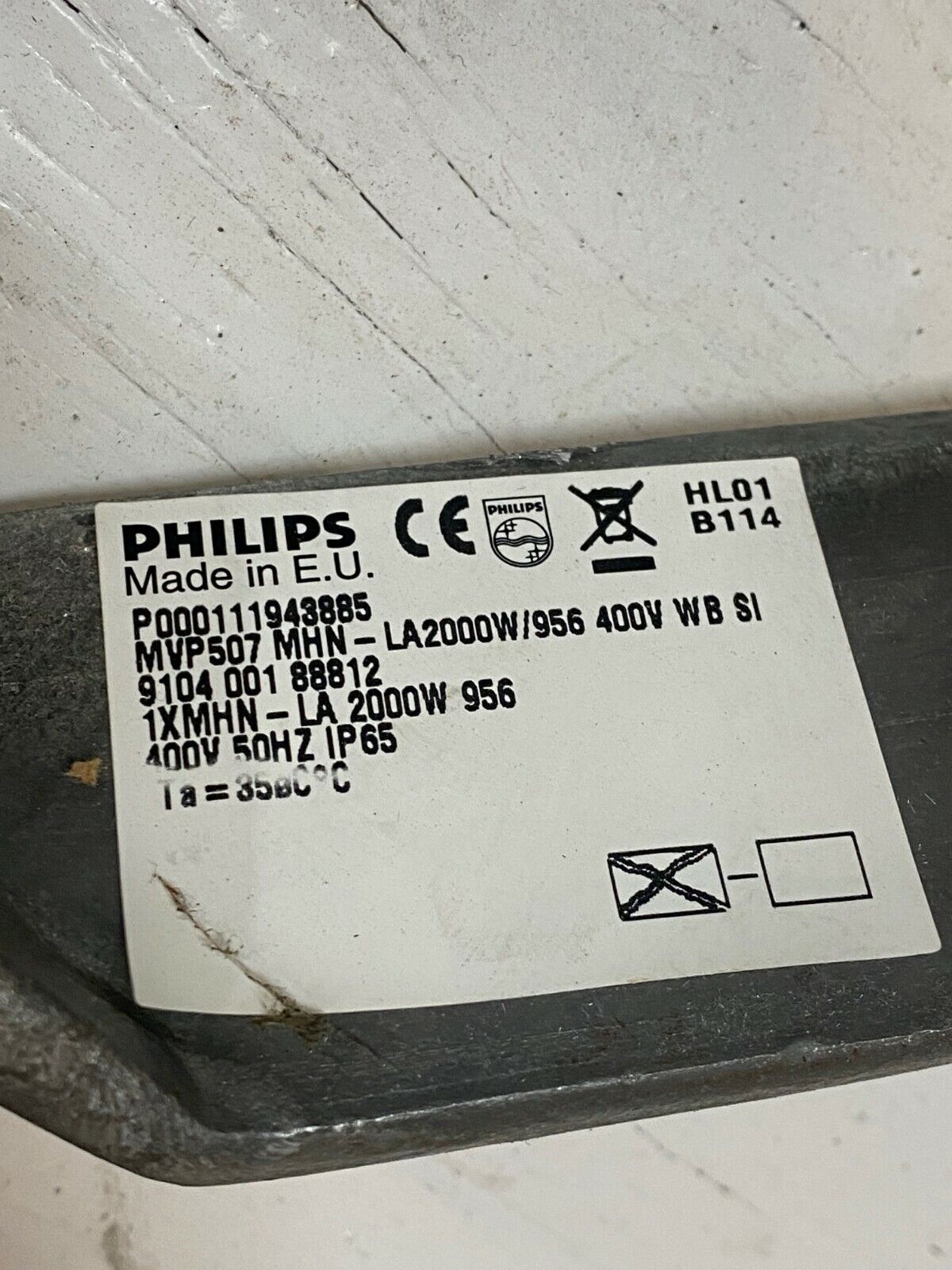 Phillips MVP507 MHN-LA2000W/956 400V MB SI