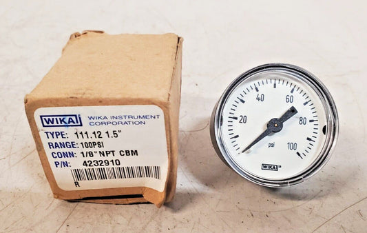 Wikai Bourdon Tube Pressure Gauge 4232910 | 111.12 1.5" | 100 PSI | 1/8" NPT CBM