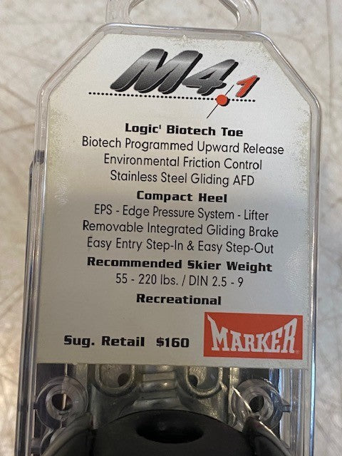 Marker M4.1 Logic Biotech Toe Ski Boot Bindings Complete Pair Blue