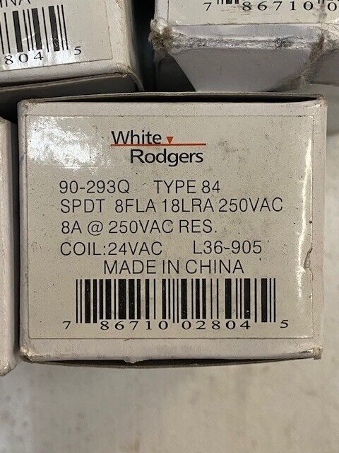 17 Qty of White Rodgers 90-293Q 24VAC Furnace Fan Relay (17 Quantity)