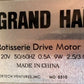 Grand Hall Rotisserie Drive Motor Stainless Steel 120V | P80N7A Replacement