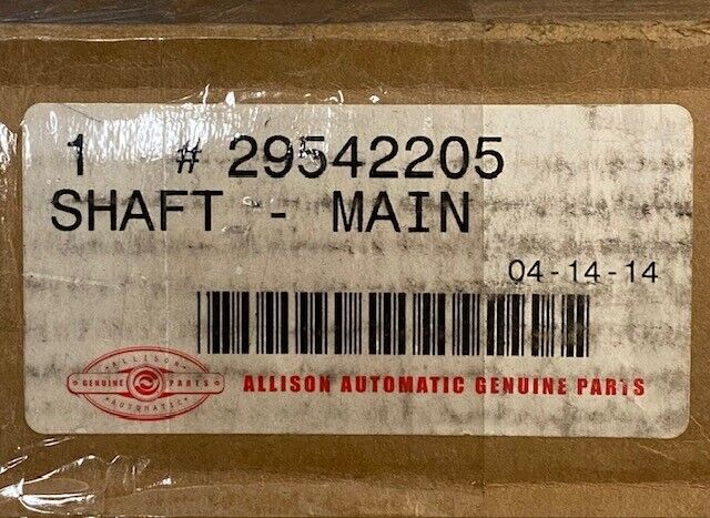 Allison Automatic Genuine Parts Main Shaft 29542205