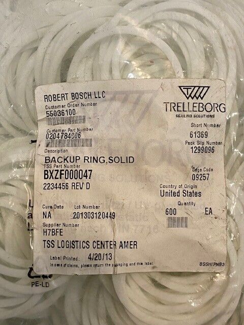 Trelleborg Pack of 600 Solid Backup Rings BXZF000047 | 2234456 | 0204784006