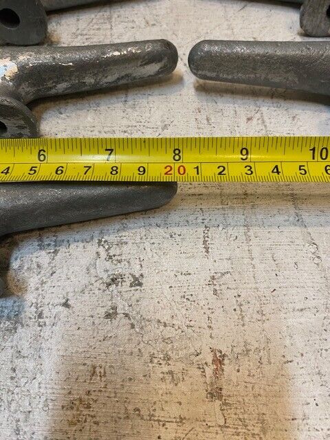 19 Qty of Galvanized Gray Iron 8" Open Base Seawall Dock Cleats 30610 (19 Qty)