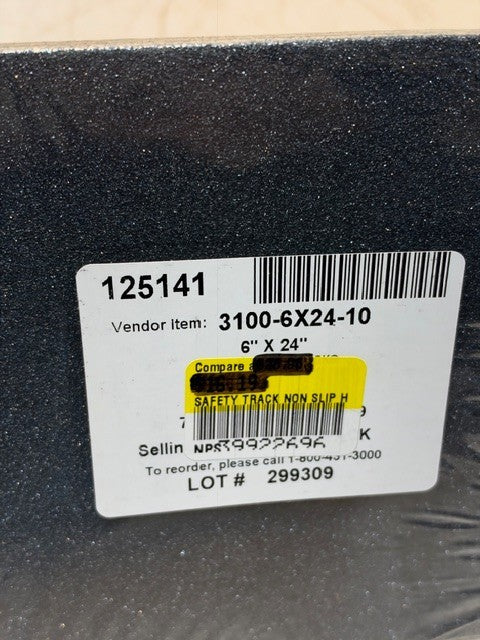Jessup Safety Track 10 Pack of Black 80-Grit Stair Treads 6" x 24" 3100-6X24-10