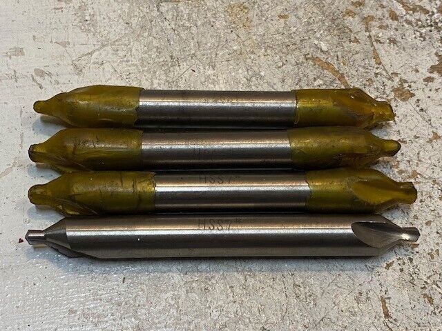 4 Quantity of HSS7 Center Drills 6" Long 16mm OD (4 Quantity)