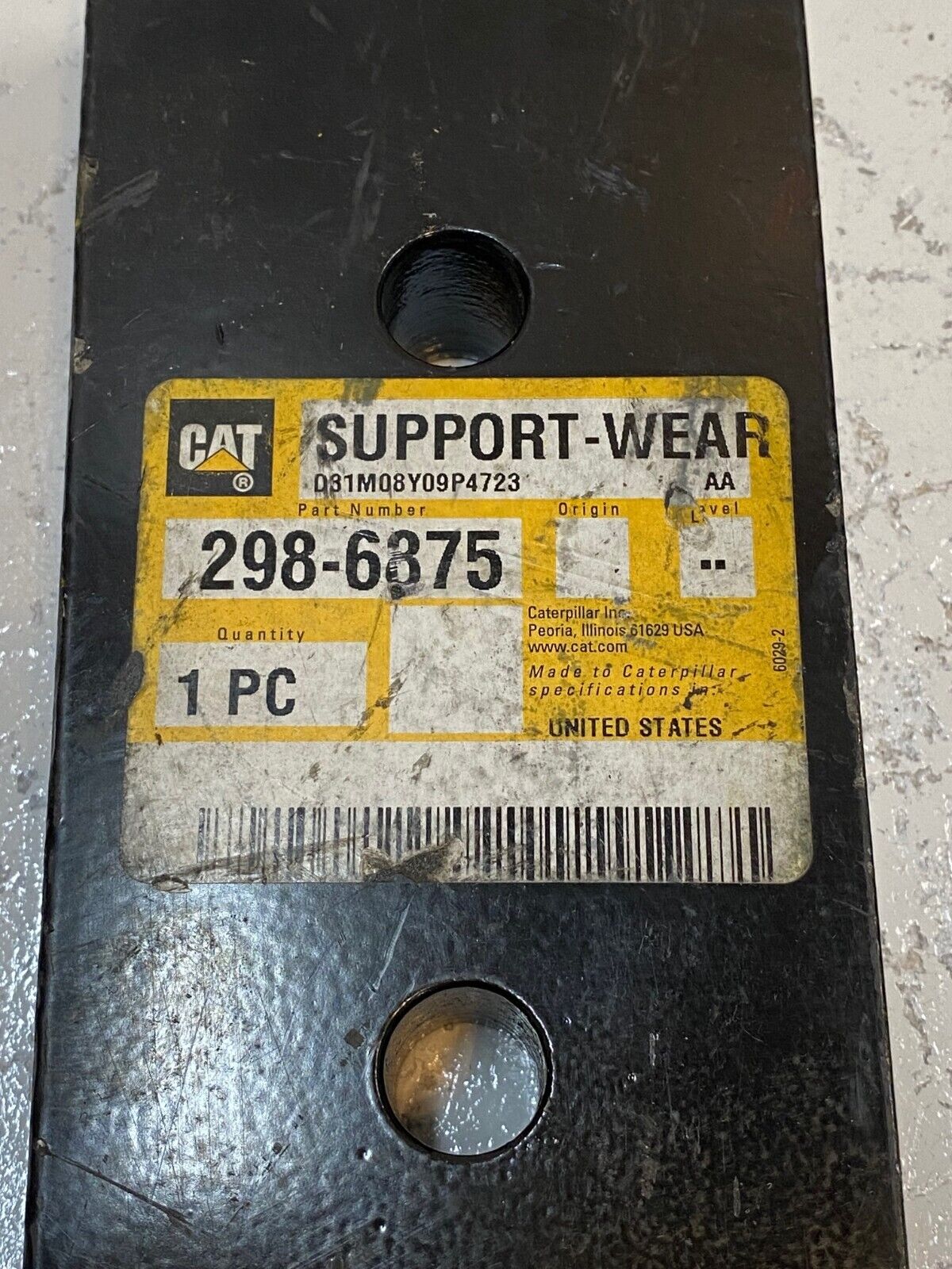 Caterpillar CAT Wear Pad Support 91161167 | 298-6875 | D81M08Y09P4723