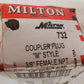 6 Qty. of Milton Coupler Plug M Style 3/8" Female NPT 1/4" Basic Size 732(6 Qty)