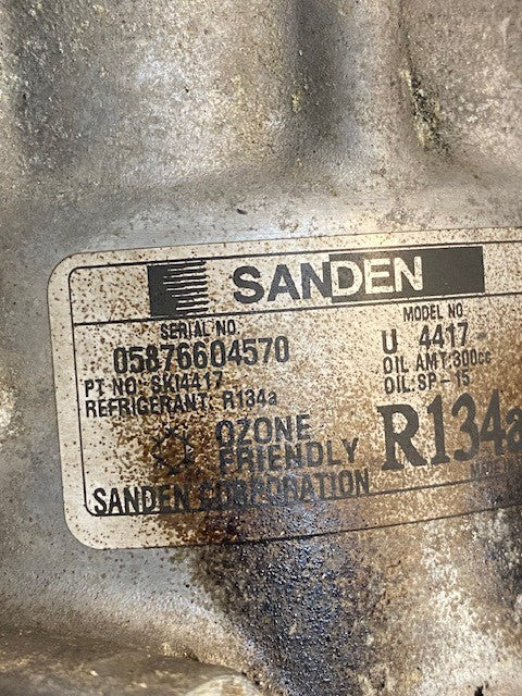 Sanden A/C Compressor R134a Model U4417 Serial #05876604570