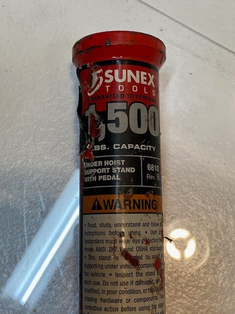 Sunex 6810 Pole for Support Stand 1,500 lbs Capacity 49-1/2" L 47mm Thread 29mm