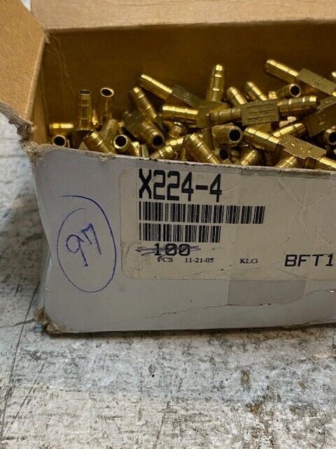 97 Quantity of Parker Brass Union Tee Hose Barbs X224-4 (97 Quantity)