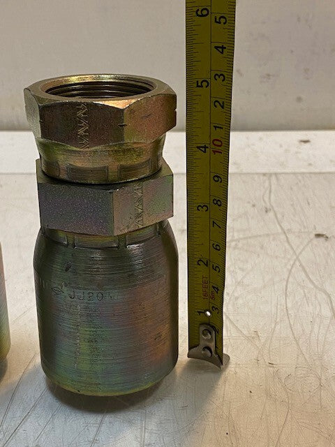 2 Qty of JJ201 Hydraulic Hose Crimp Fittings 5" H 38mm Thread 24mm ID (2 Qty)
