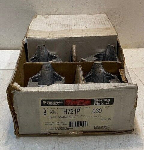 Federal Mogul Sterling Pistons H721P Set of 8 | 3-7/8" Dia. 17mm Pin Hole