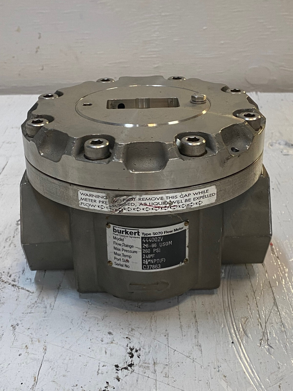 Burkert 444002V | C37863 Positive Displacement Sensor Fitting For Continuous Flo