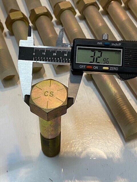 24 Quantity of CS Hex Head Bolts 4-1/4" L 33mm Hex Head 22mm Thread (24 Qty)