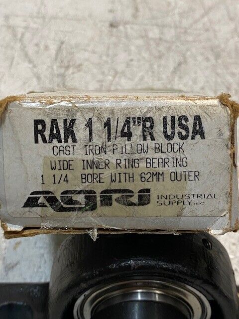 AGRI RAK 1 1/4" R Cast Iron Pillow Block 1-1/4" Bore w/ 62mm Outer