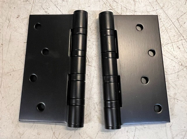 6 Quantity Stainless Steel Matte Black Exterior Ball Bearing Door Hinges 4"x 4"
