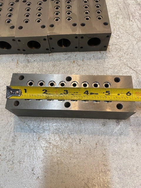 5 Qty of Manifolds 6-1/8" x 1-7/8" x 1-5/8" 20mm ID 9mm/6mm/5mm Holes (5 Qty)