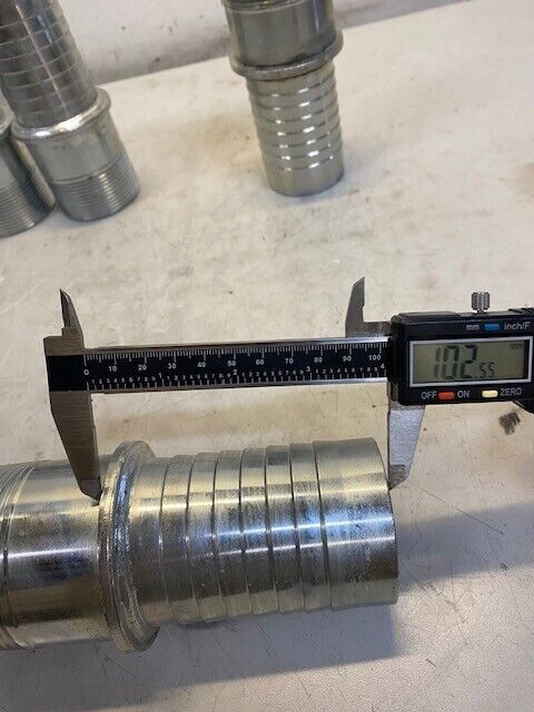 6 Quantity of 7" Plated-Steel Threaded Combination Nipples 7" H 58mm W (6 Qty)