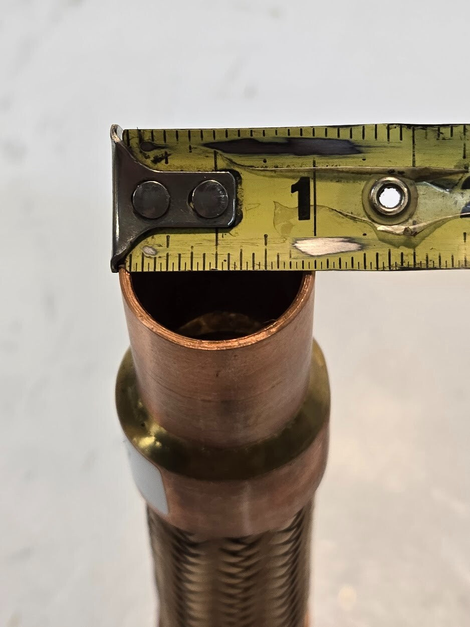 Bronze Hose and Braid H986-12627 | 7" Long with 1" Copper Sweat Ends