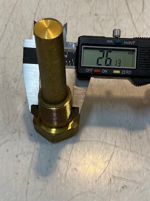 6 Qty of Brass Hex Thermowells 4-1/8" L 30mm Inside Thread 17mm Shaft (6 Qty)
