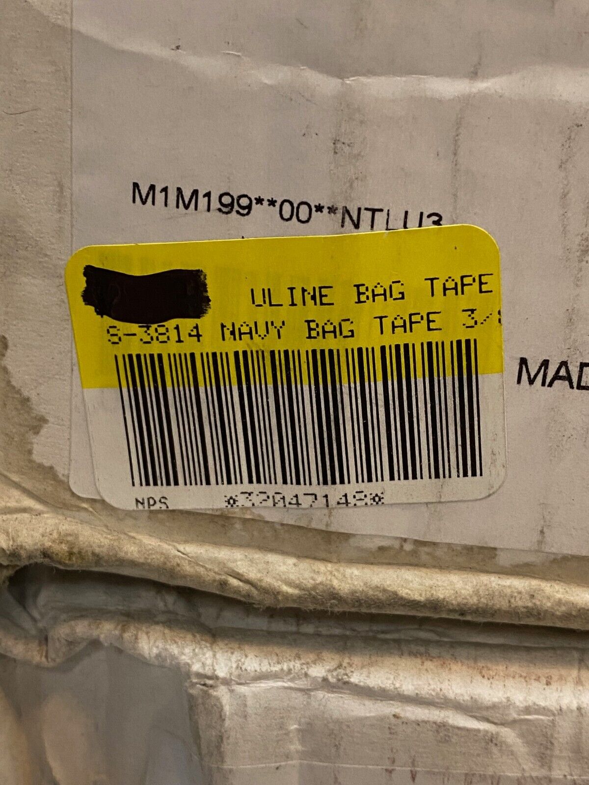 2 Boxes of Uline Navy Bag Tape S-3814 | 3/8"x540' | 16 Rolls (32 Rolls Total)