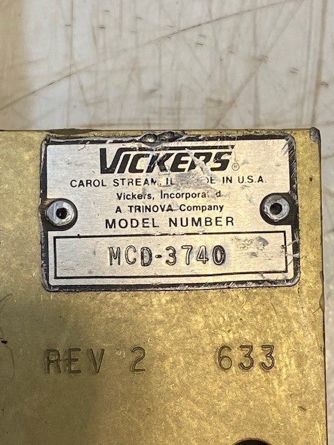Vickers MCD-3740 Hydraulic Valve REV 2 633 | 02-178063 12VDC