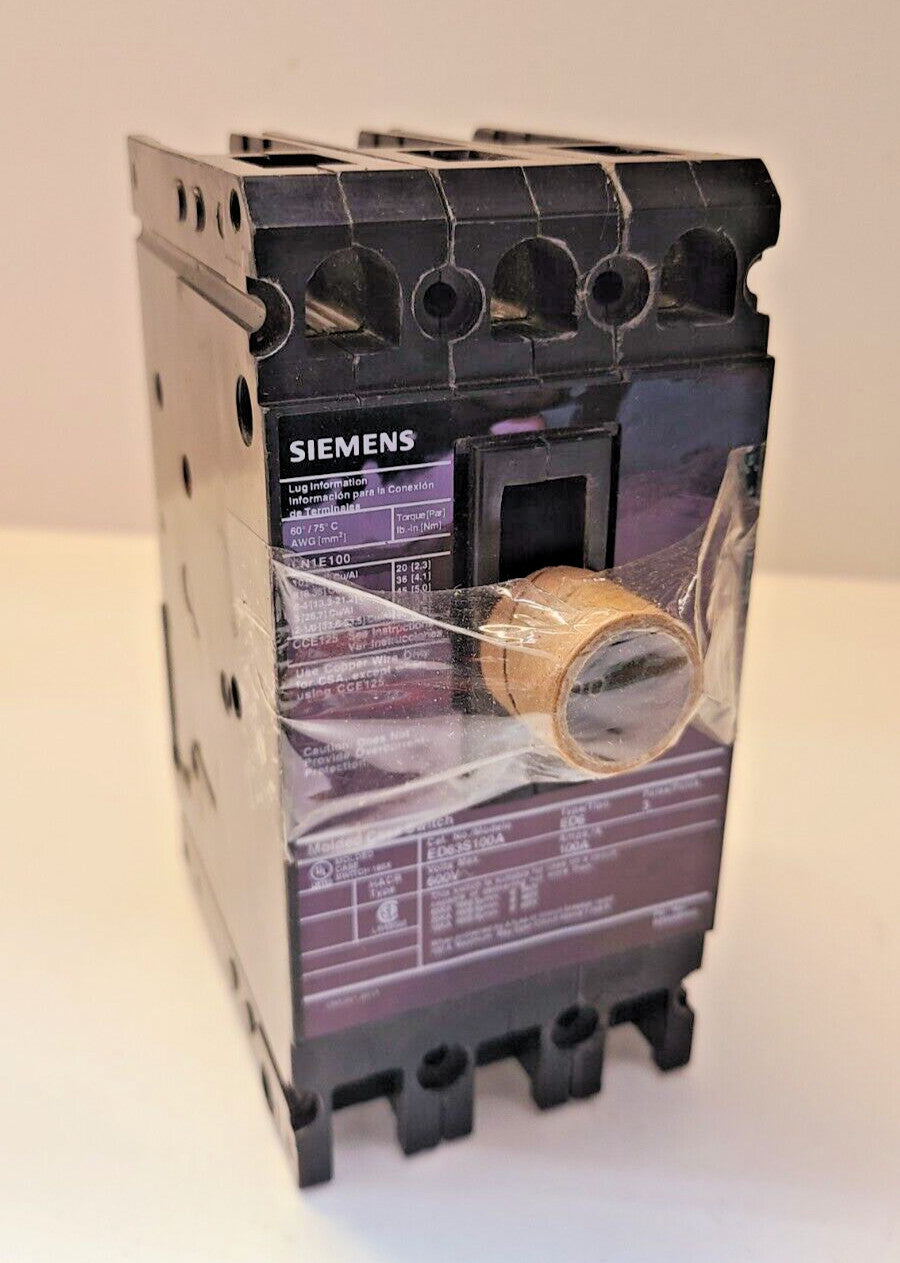 Siemens Molded Case Switch 185X ED63S100A | ED6 | 100A | 600V