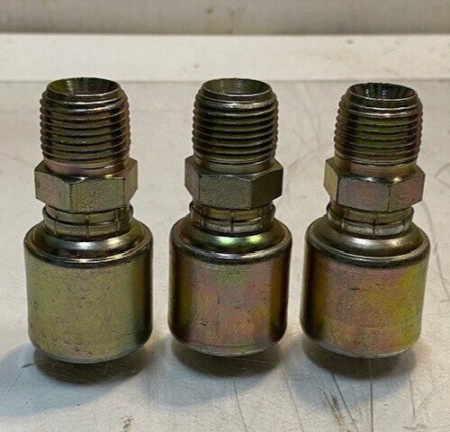 3 Quantity of Gates Hydraulic Hose Fittings 8PD0C 21mm Thread 32mm OD (3 Qty)
